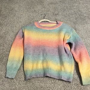 Rainbow ombré knit sweater size small S
